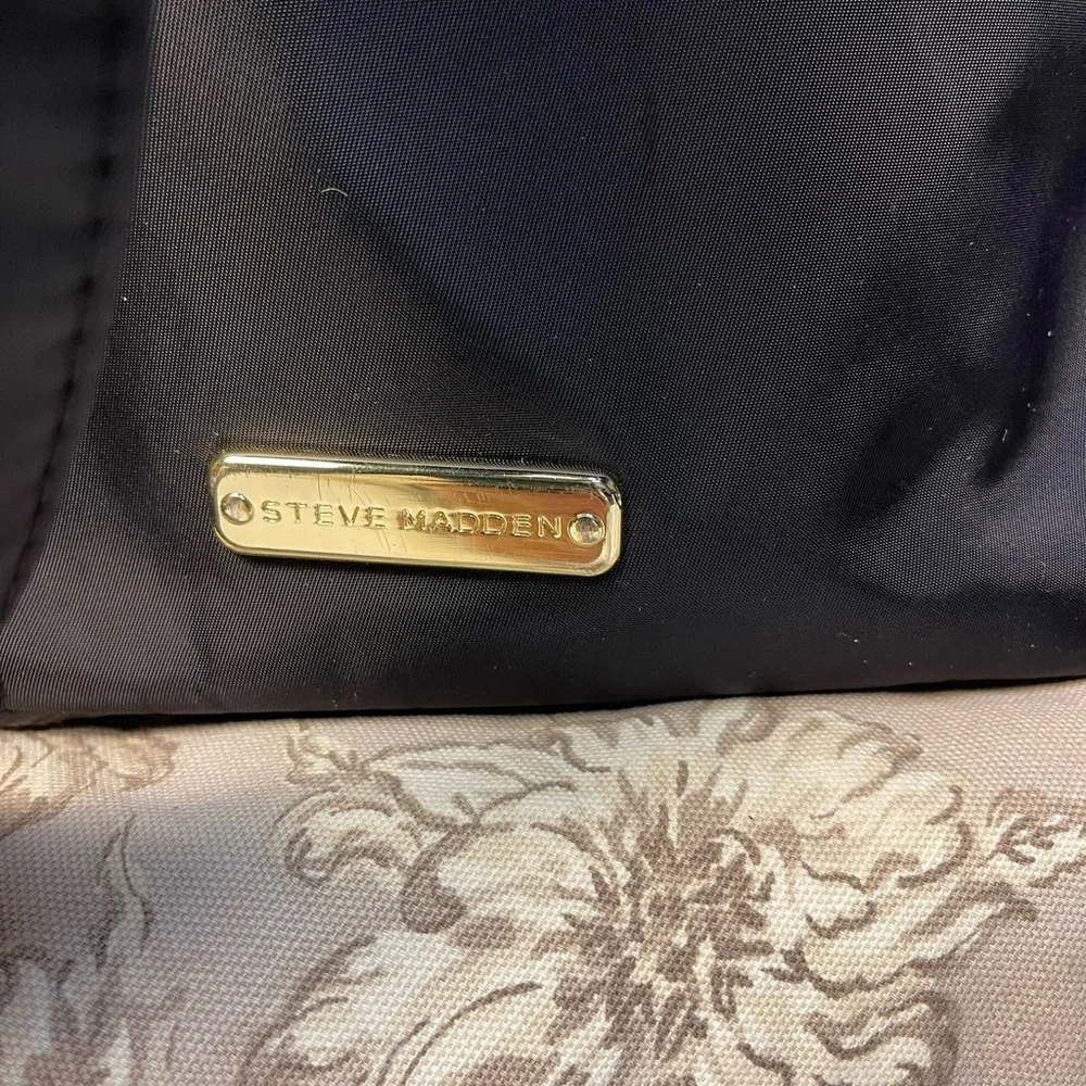 Steve Madden Black Backpack with Gold Buckles